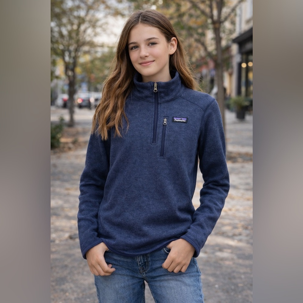 Patagonia Better Sweater 1/4 Zip Fleece Pullover – Girls XL (14) – Navy